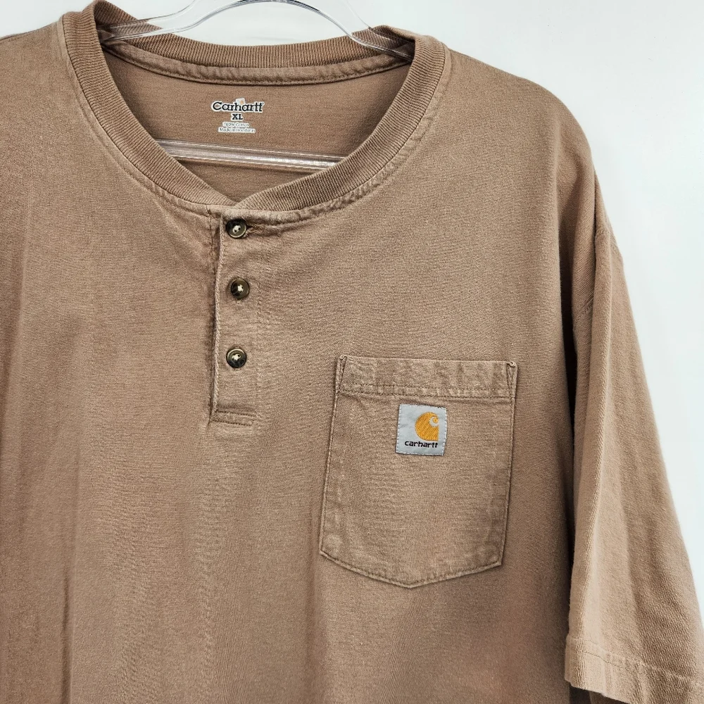 Carhartt Mens T-shirt Lot Size XL Long Short Sleeve Henley Pocket 3 Tees - Picture 4 of 14